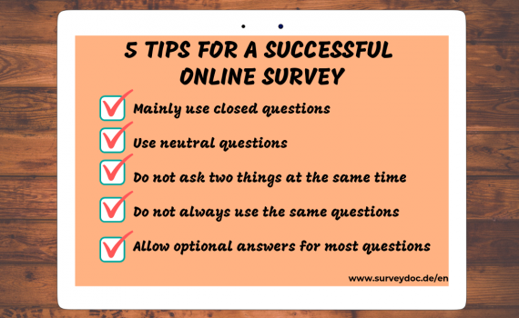 surveydoc shows 5 tips for a sucessful online survey